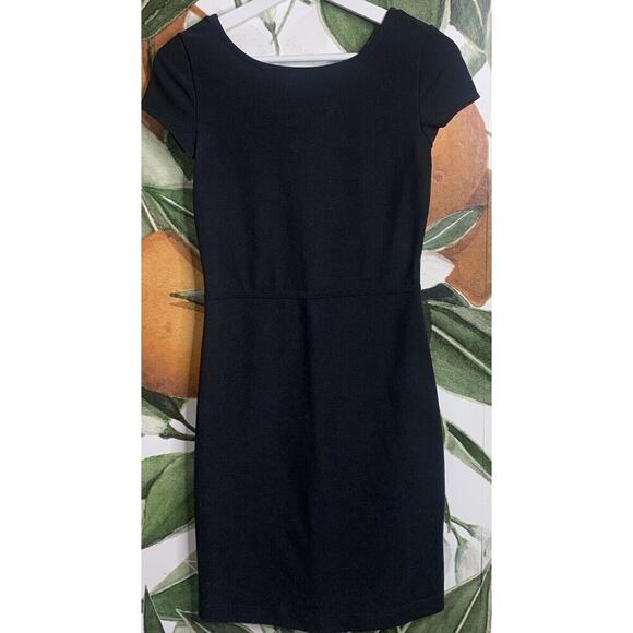 Boston Proper 2XS Black Back Zipper Cap Sleeve Sheath Dress - Picture 1 of 7